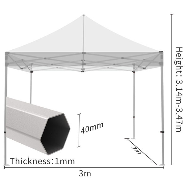 Tente en aluminium standard pliable facile à installer pour l'extérieur 